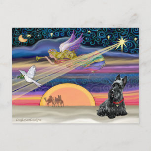 Cartão Postal De Festividades Estrela de Natal - Scottish Terrier 2B