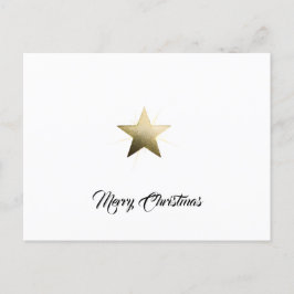 Cartão Postal De Festividades Estrela de Ouro Elegante com Minimalista Delicado