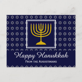 Cartão Postal De Festividades Estrela HANUKKAH FELIZ de David Menorah Personaliz