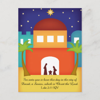 Cartão Postal De Festividades Estrela sobre a natividade do Natal de Bethlehem