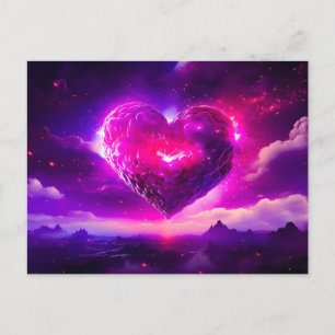 Cartão Postal De Festividades Estrelas da Nebulosa Coração Celestial Romance