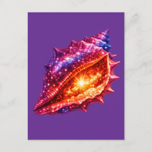 Cartão Postal De Festividades estrelas de concha da galáxia cósmica design náuti