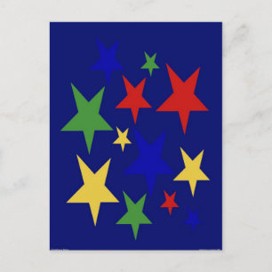 Cartão Postal De Festividades Estrelas de Natal