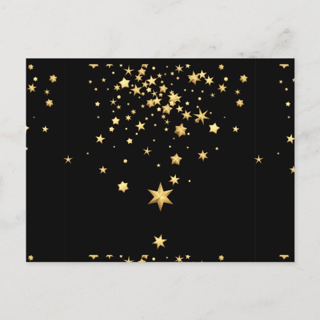 Cartão Postal De Festividades Estrelas do ouro (Frente)