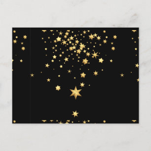 Cartão Postal De Festividades Estrelas Douradas