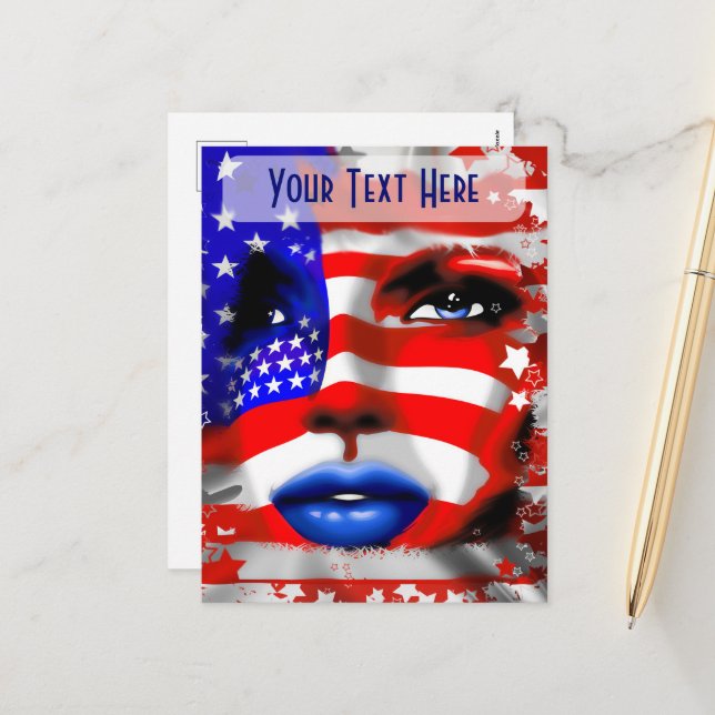 Cartão Postal De Festividades Estrelas e Stripes Focas do Cinturão de Retrato da (Frente/Verso In Situ)