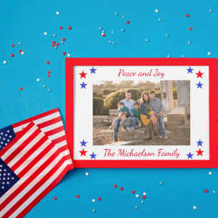 Cartão Postal De Festividades Estrelas Patrióticas Foto de Família