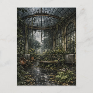 Cartão Postal De Festividades Estufa Orangery Decaimento Belo
