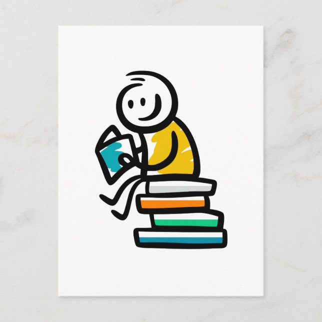 Cartão Postal De Festividades Eu adoro ler (Frente)