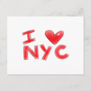 Cartão Postal De Festividades Eu Adoro NYC Clássico