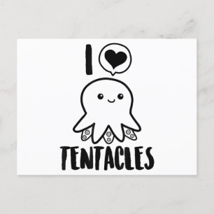 Cartão Postal De Festividades Eu Adoro Tentáculos T-shirt Cute Octopus Tee