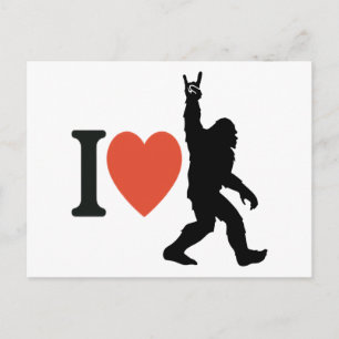 Cartão Postal De Festividades Eu Amo Bigfoot Rock On