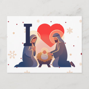 Cartão Postal De Festividades Eu Amo Cena de Natal Noite Santa Fé de Natal