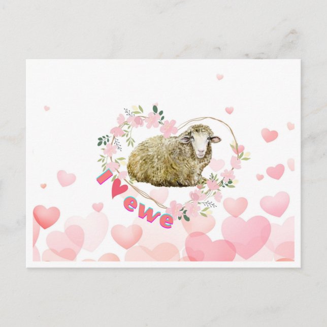 Cartão Postal De Festividades Eu amo Ewe  (Frente)