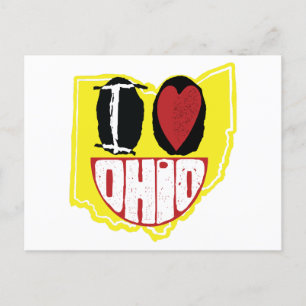 Cartão Postal De Festividades Eu Amo Ohio Sorrindo De Rosto Feliz