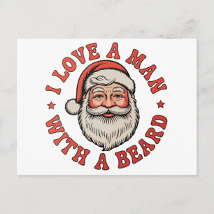 Cartão Postal De Festividades Eu Amo Um Homem Com Uma Barba Papai Noel Natal