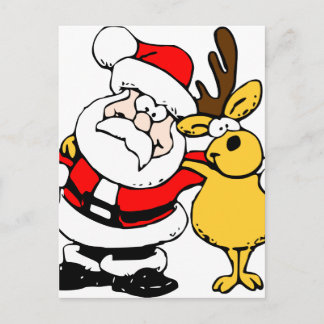 Cartão Postal De Festividades Eu coração Natal Papai Noel