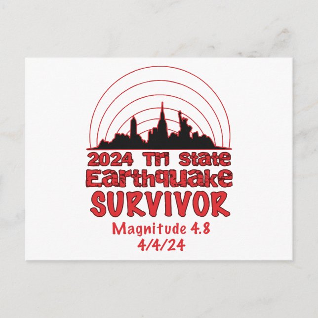 Cartão Postal De Festividades Eu sobrevivi ao Triplo Estado do Terremoto NYC 202 (Frente)