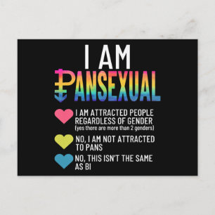 Cartão Postal De Festividades Eu Sou Pansexual - LGBTQIA Orgulho Arco-Íris Coraç