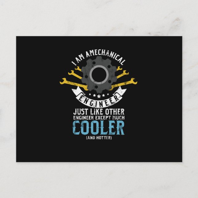 Cartão Postal De Festividades Eu sou uma engenharia engraçada do engenheiro (Frente)
