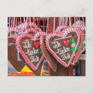 Cartão Postal De Festividades Eu Te Amo A Gingerpão Corações No Feriado