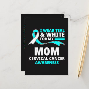 Cartão Postal De Festividades Eu Uso Verde Azul Claro E Branco Minha Mãe Câncer 