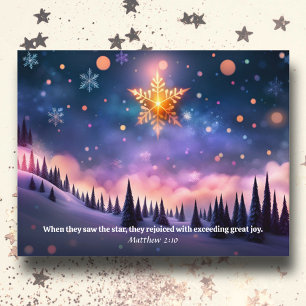 Cartão Postal De Festividades Evangelho de Matthew KJV - Escritura de Natal