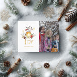 Cartão Postal De Festividades Evergreen - Foto de Natal do Wintertide Woodland<br><div class="desc">Pinho rústico nevado e cartões de natal da temporada de aquarelas com faux dourados faux glitter snowflakes e tipografia elegante personalizável com sua própria foto. Envie desejos de férias quentes com este cartão com fotos maravilhosamente projetado, com um pinho rústico e neve e molhe a aquarela com estrutura floral. Perfeito...</div>