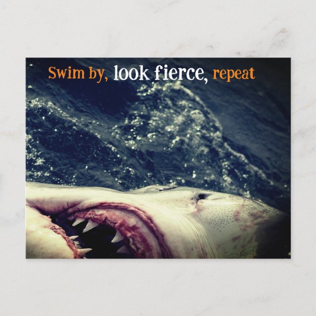 Cartão Postal De Festividades Excelente de mandíbulas brancas de tubarão (Frente)