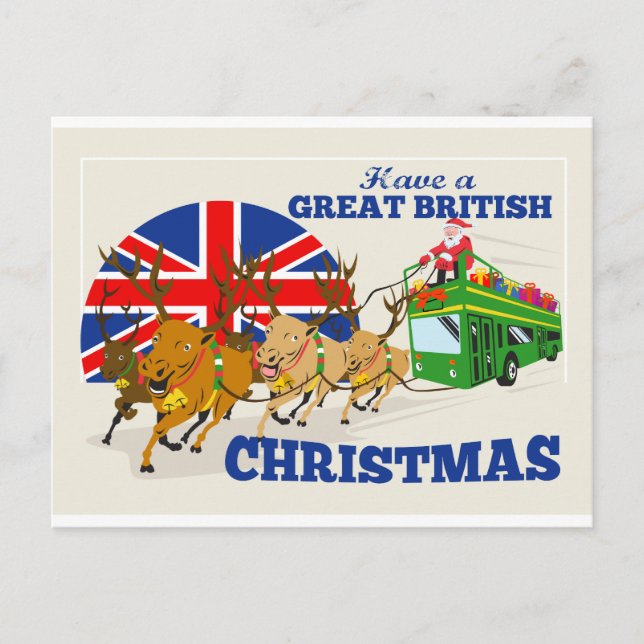 Cartão Postal De Festividades Excelente dos Papais noeis de Natal britânicos Rei (Frente)