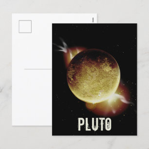 Cartão Postal De Festividades Exemplo de espaço universal Plutão amarelo plane