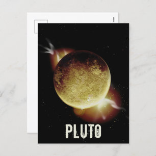Cartão Postal De Festividades Exemplo de espaço universal Plutão amarelo planeta