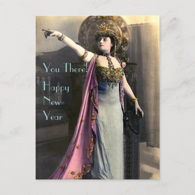 Cartão Postal De Festividades Exigindo um Feliz ano novo (Frente)