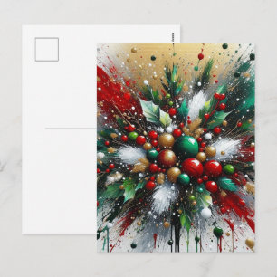 Cartão Postal De Festividades Explosão de Natal / Rajadas Brancas