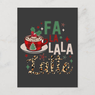 Cartão Postal De Festividades Fa Fa La La Latte Divertido Natal Santa Xmas 