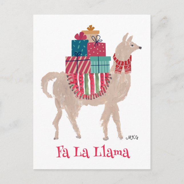 Cartão Postal De Festividades Fa La Llama — Fato Personalizado de Arte Animal (Frente)