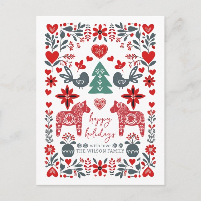 Cartão Postal De Festividades Fábrica de Artes Nórdicas Escandinavas (Frente)