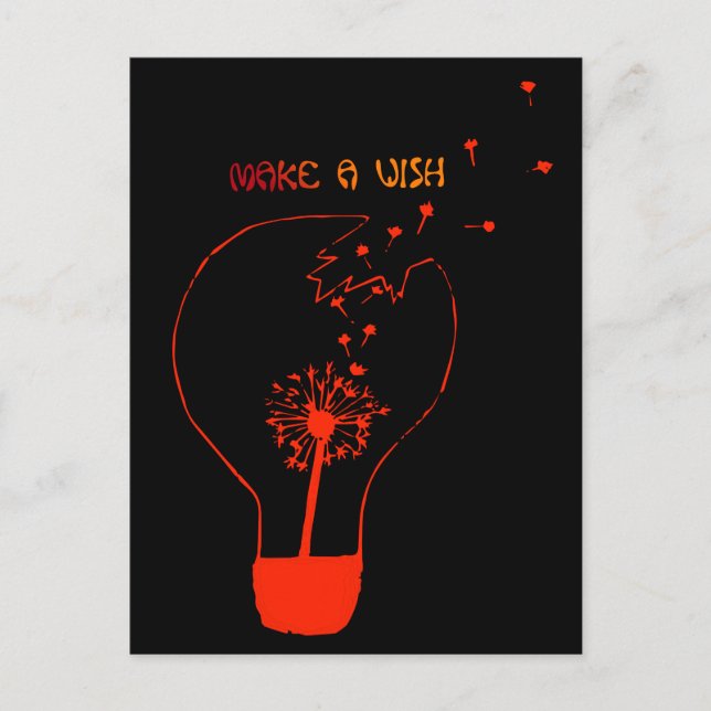 Cartão Postal De Festividades Faça um Abstrato de placa Poste de desejo (Frente)