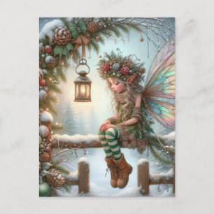 Cartão Postal De Festividades Fada do Natal