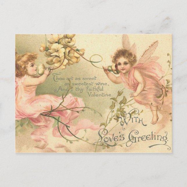 Cartão Postal De Festividades Fadas de Namorados Fiel (Frente)
