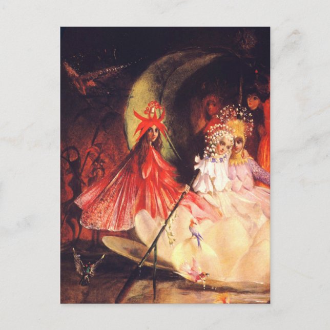 Cartão Postal De Festividades Fadas de Verão (Frente)