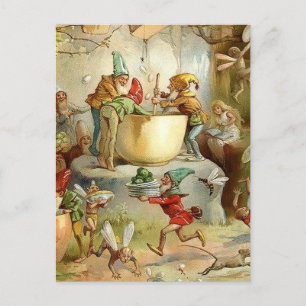 Cartão Postal De Festividades “Fadas Vitorianas” por E S Hardy