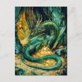 Cartão Postal De Festividades Fafnir guardando o tesouro de Nibelung