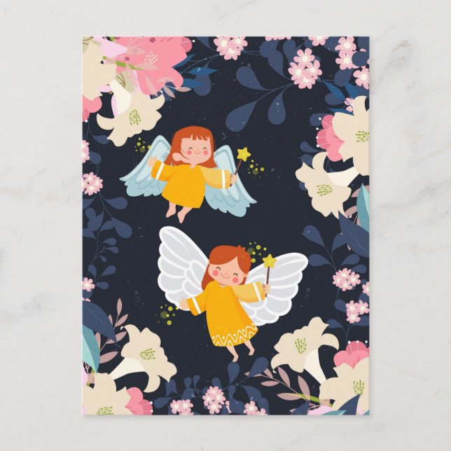 Cartão Postal De Festividades Fairies (Frente)