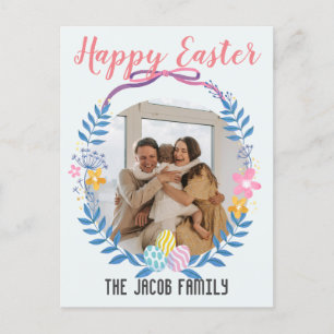 Cartão Postal De Festividades Família de felzs pascoa, família de coelhos de Pás