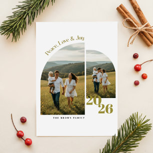 Cartão Postal De Festividades Família de Script Elegante Multi Foto Natal