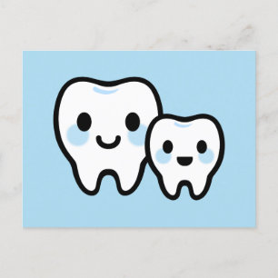 Cartão Postal De Festividades Família Dente Bonita - Design de Filho e Pai Sorri