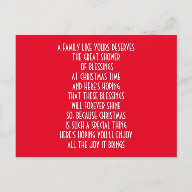 CARTÃO POSTAL DE FESTIVIDADES FAMÍLIA ESPECIAL NO NATAL (Frente)