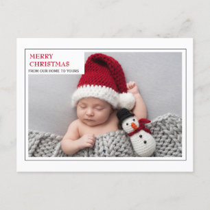 Cartão Postal De Festividades Família Moderna de Bebê Recém-Nascido Foto Feliz N