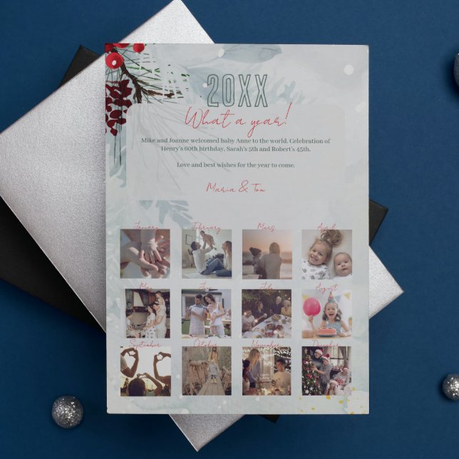 Cartão Postal De Festividades Família Que Ano De Revisão 12 Pontos De Colagem De (Criador carregado)